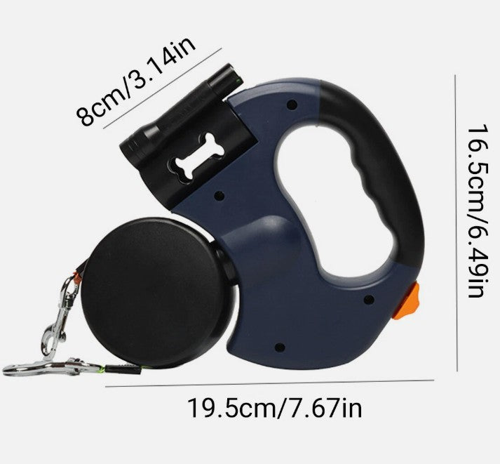 Dual Dog Leash with Swivel & LED Light