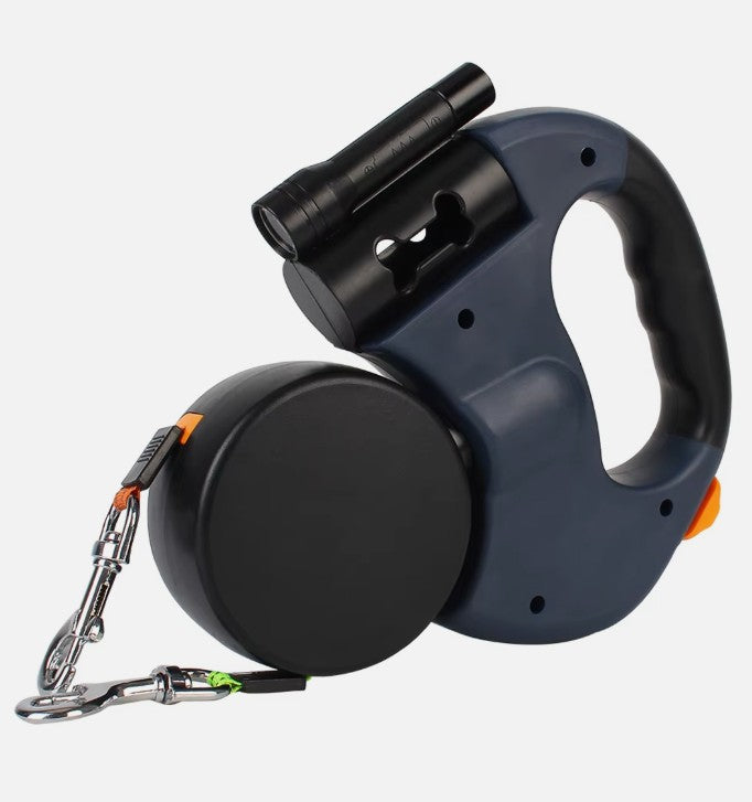 Dual Dog Leash with Swivel & LED Light